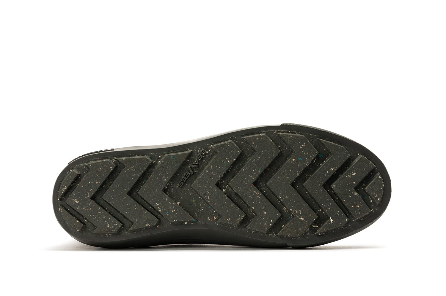 Treaded sole view of Ballard Boot in Charcoal, focusing on the unique pattern for traction.