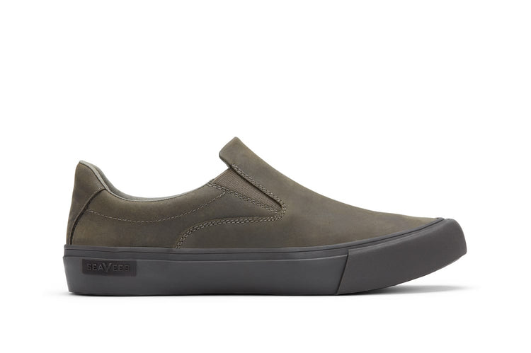 Men's Hawthorne Slip On in Black Olive leather, side view