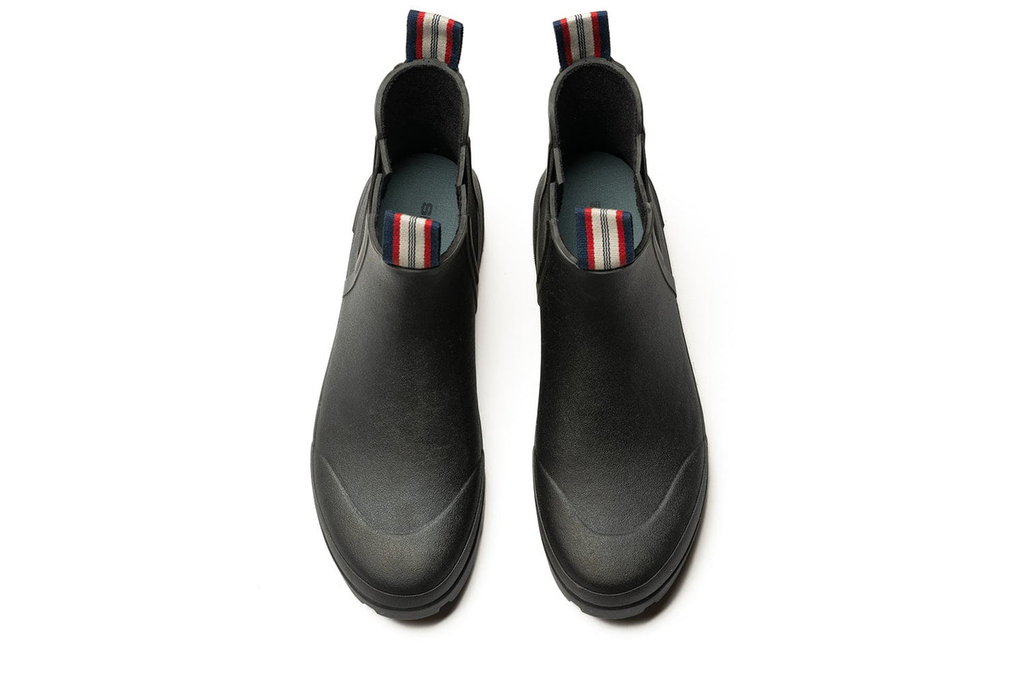 Top-down view of the Bolinas Off Shore Boot in Black with distinctive elastic panels.