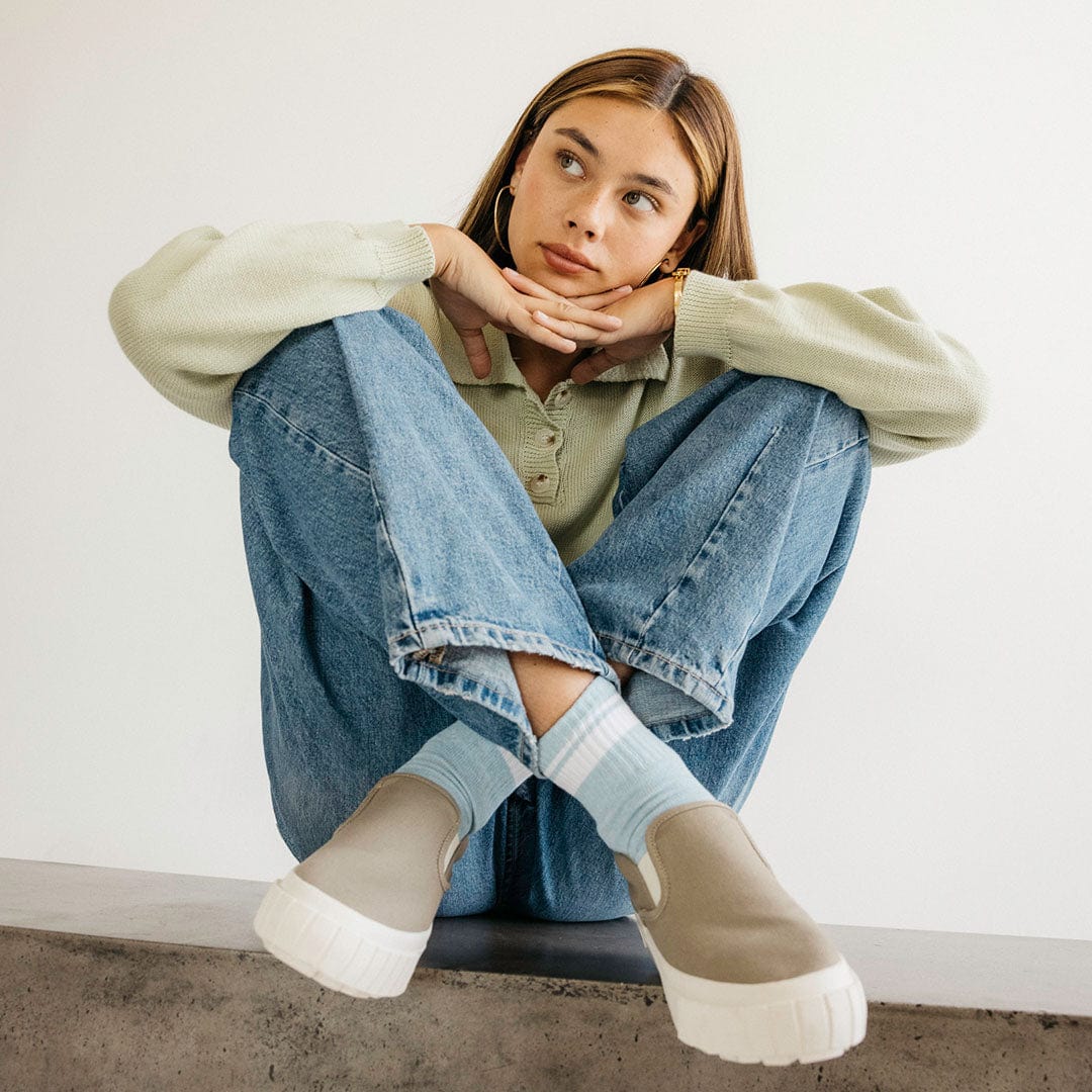 Womens - Fairfax Lug Slip On Platform - Stone