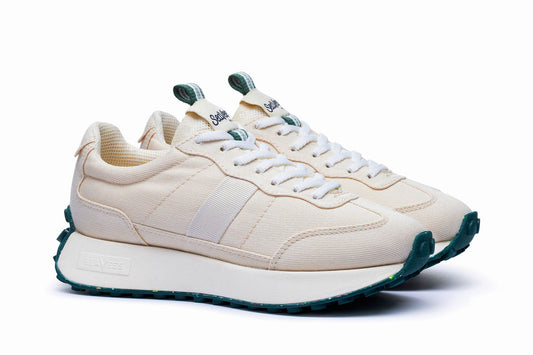 Men's Acorn Trainer sneaker in Salt of the Earth cotton, three-quarter view