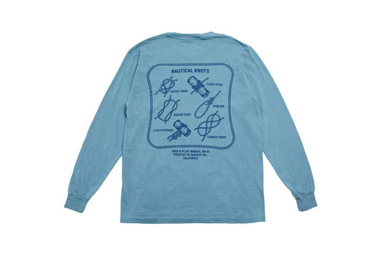 SeaVees - Keep-A-Float Nautical Knots Long Sleeve Tee - Ice Blue