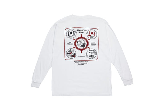 SeaVees - Keep-A-Float Navigation Rules Long Sleeve Tee - White