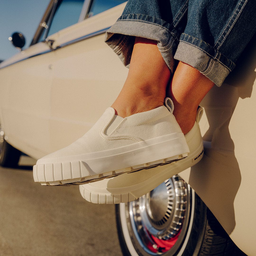 Womens - Fairfax Lug Slip On Platform - White