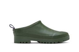 Women's Bodega Clog in Pesto rubber, side view