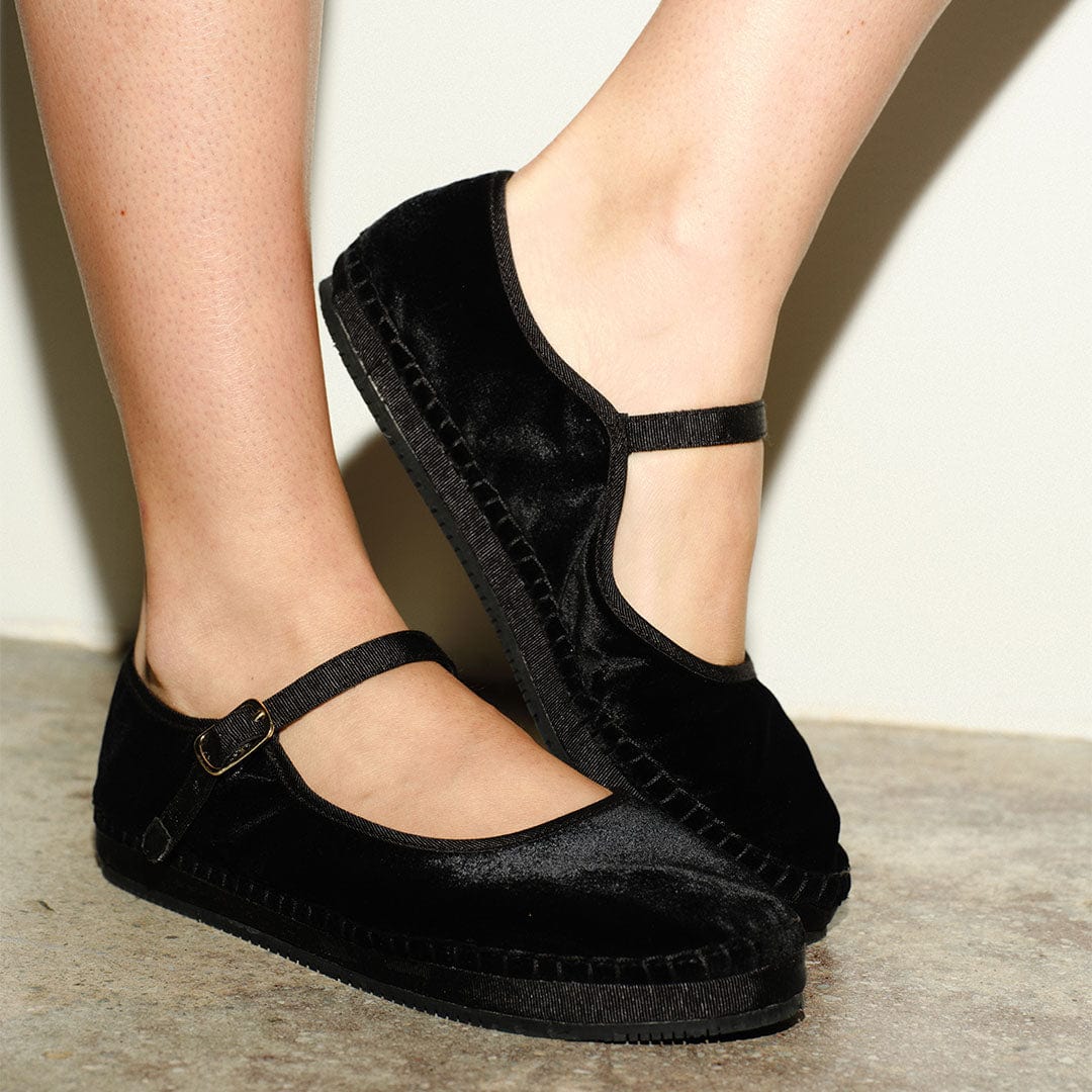 Velvet Mary Jane - Black - Carlyle - Womens Velvet Mary Jane - Black - Carlyle - Womens