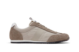 Women's Parsons Low Profile Trainer sneaker in Vintage Khaki nylon and suede, side view