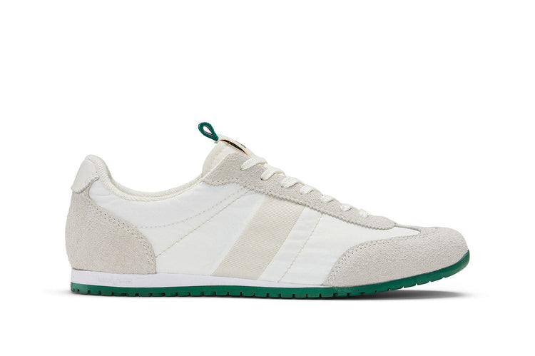Women's Parsons Low Profile Trainer sneaker in Champion White nylon and suede, side view