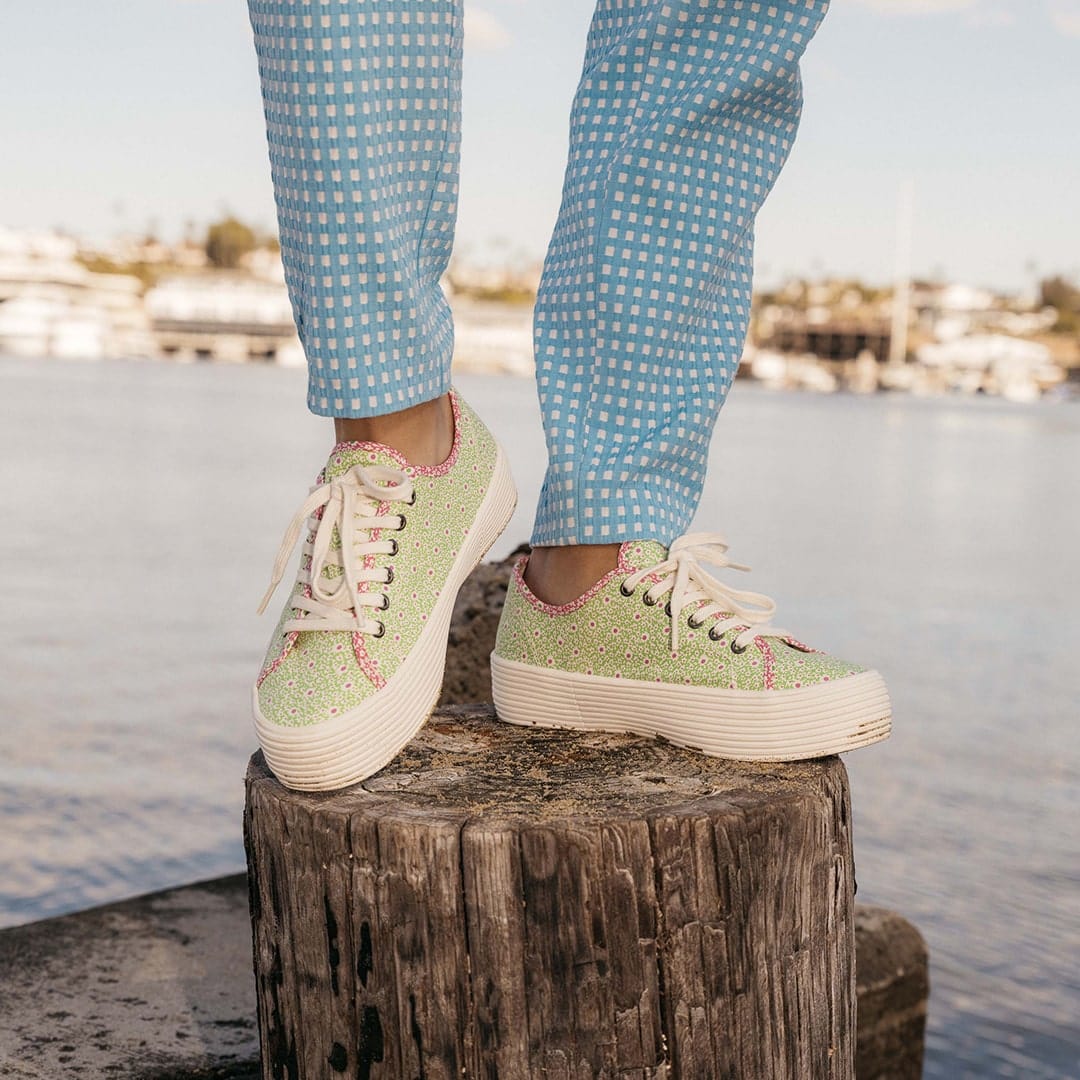 Women's Monterey Platform Sneaker Pink Lime Flower | SeaVees Shoes