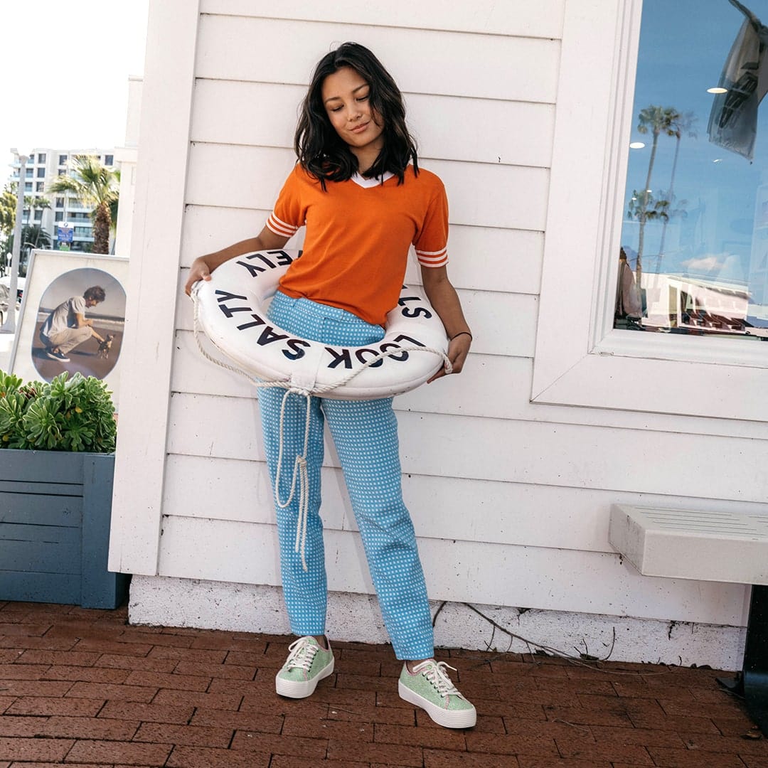 Women's Monterey Platform Sneaker Pink Lime Flower | SeaVees Shoes