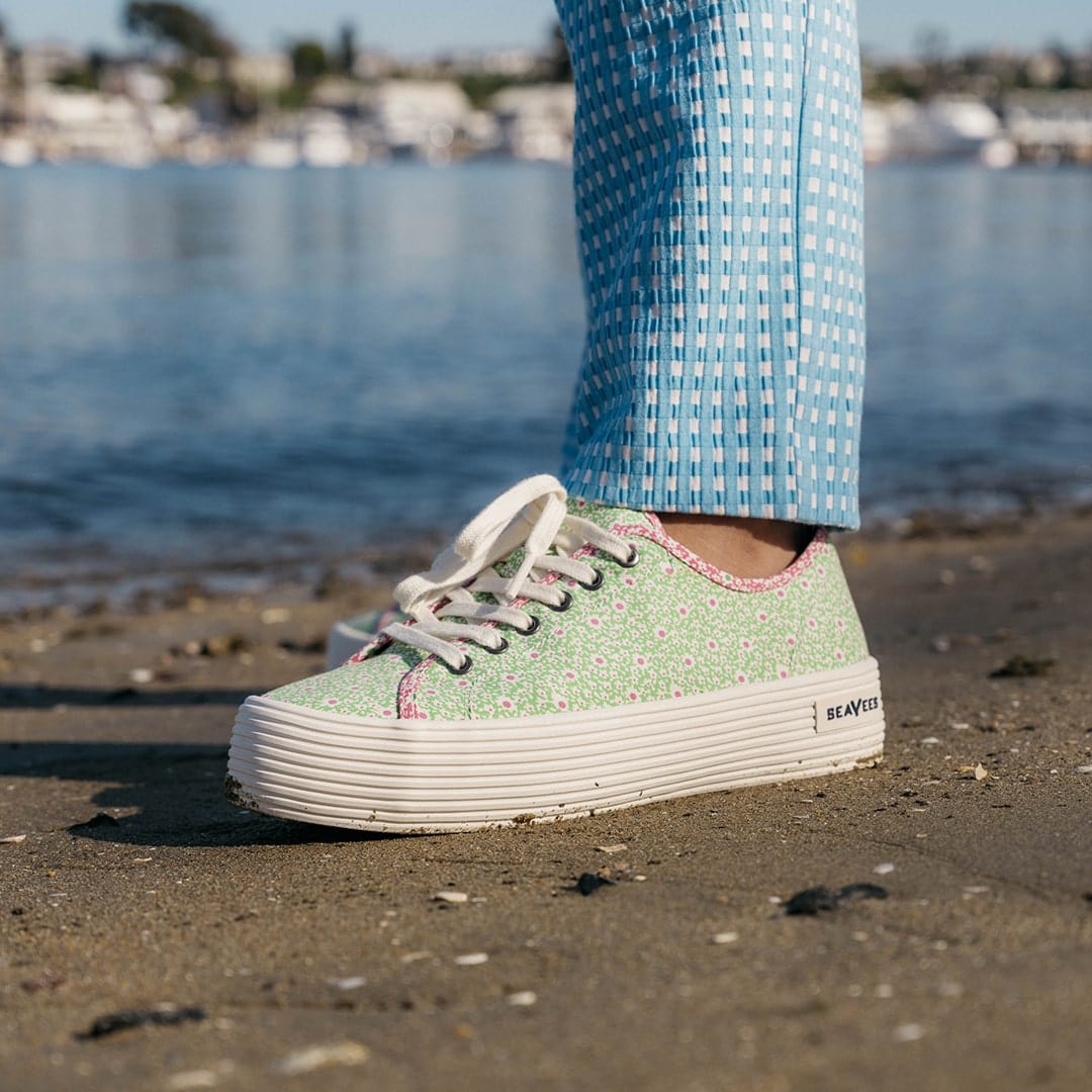 Women's Monterey Platform Sneaker Pink Lime Flower | SeaVees Shoes