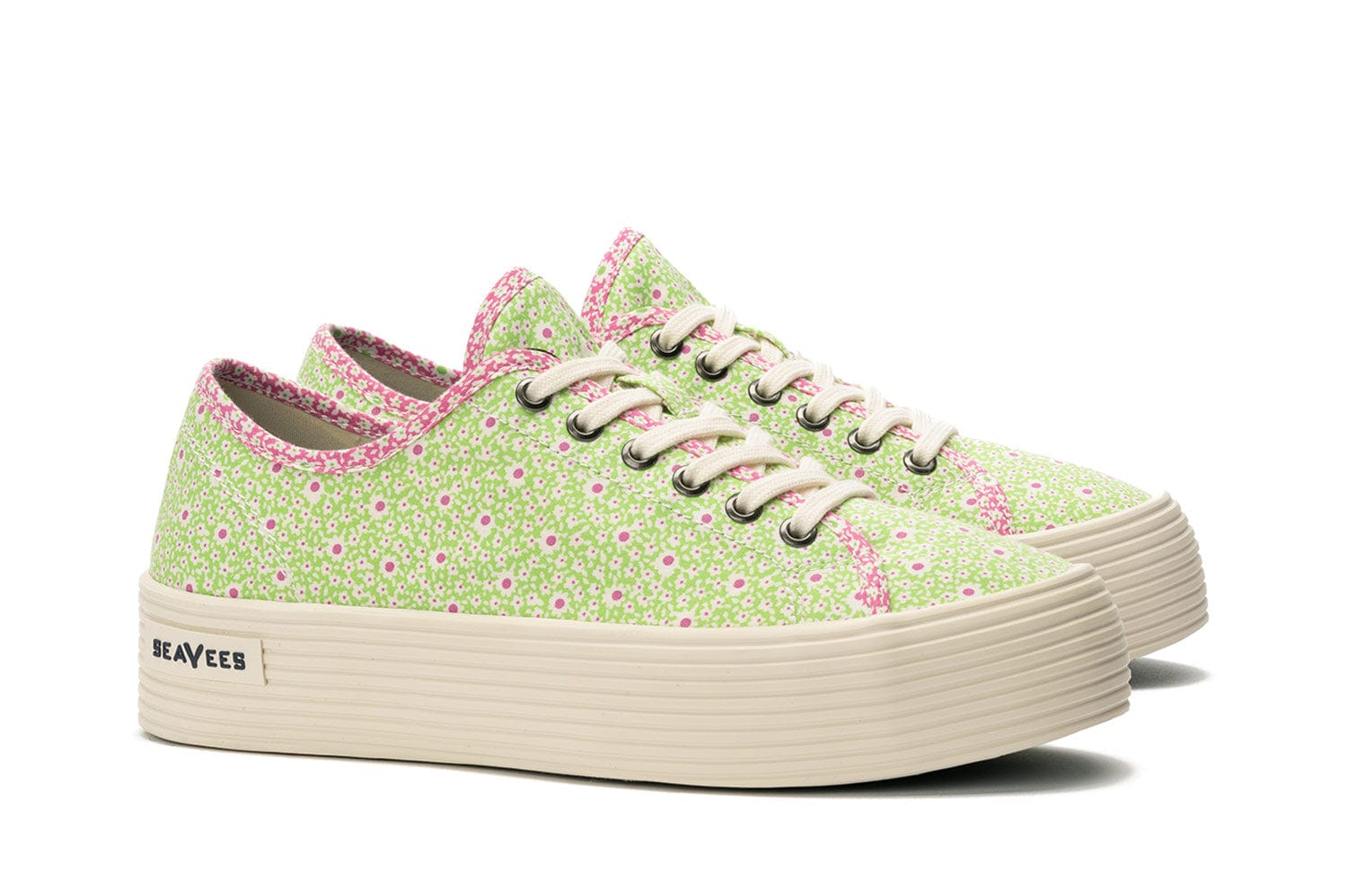 Platform Shoes Sneaker Women\'s Lime Monterey Pink Flower | SeaVees