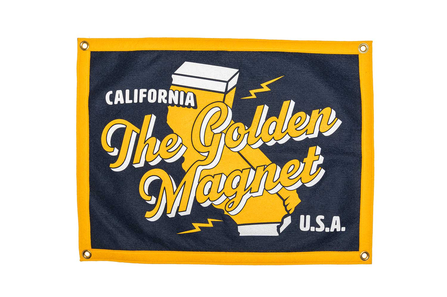 Oxford Penant - Golden Magnet Camp Flag - Navy