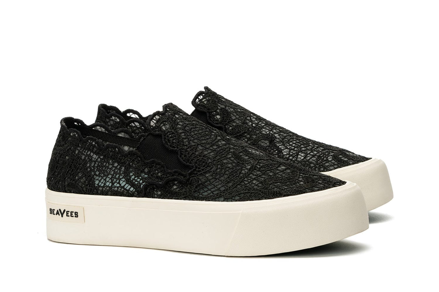 Womens - Baja Slip On Platform - Black Lace