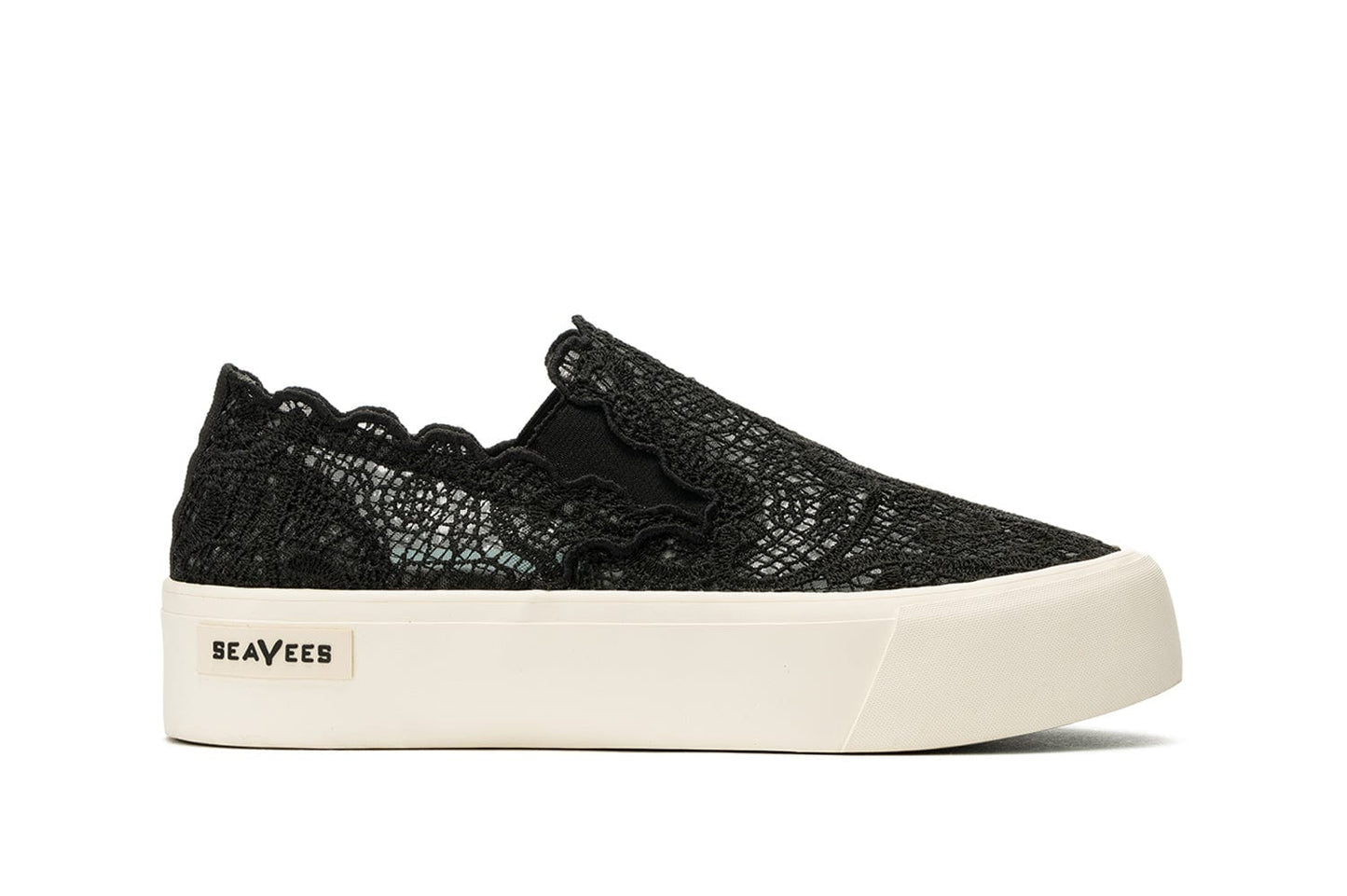 Womens - Baja Slip On Platform - Black Lace